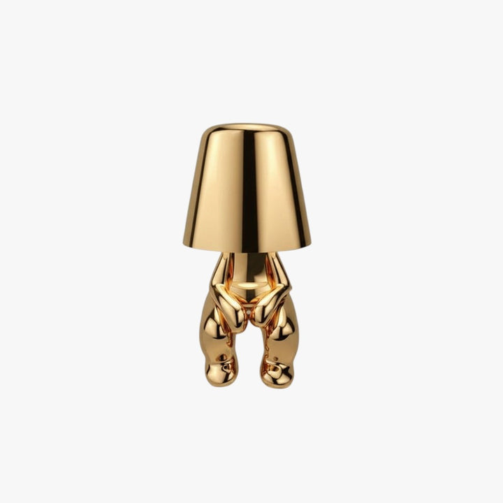 Figurine Table Lamp with Metallic Finish for Interior Decor