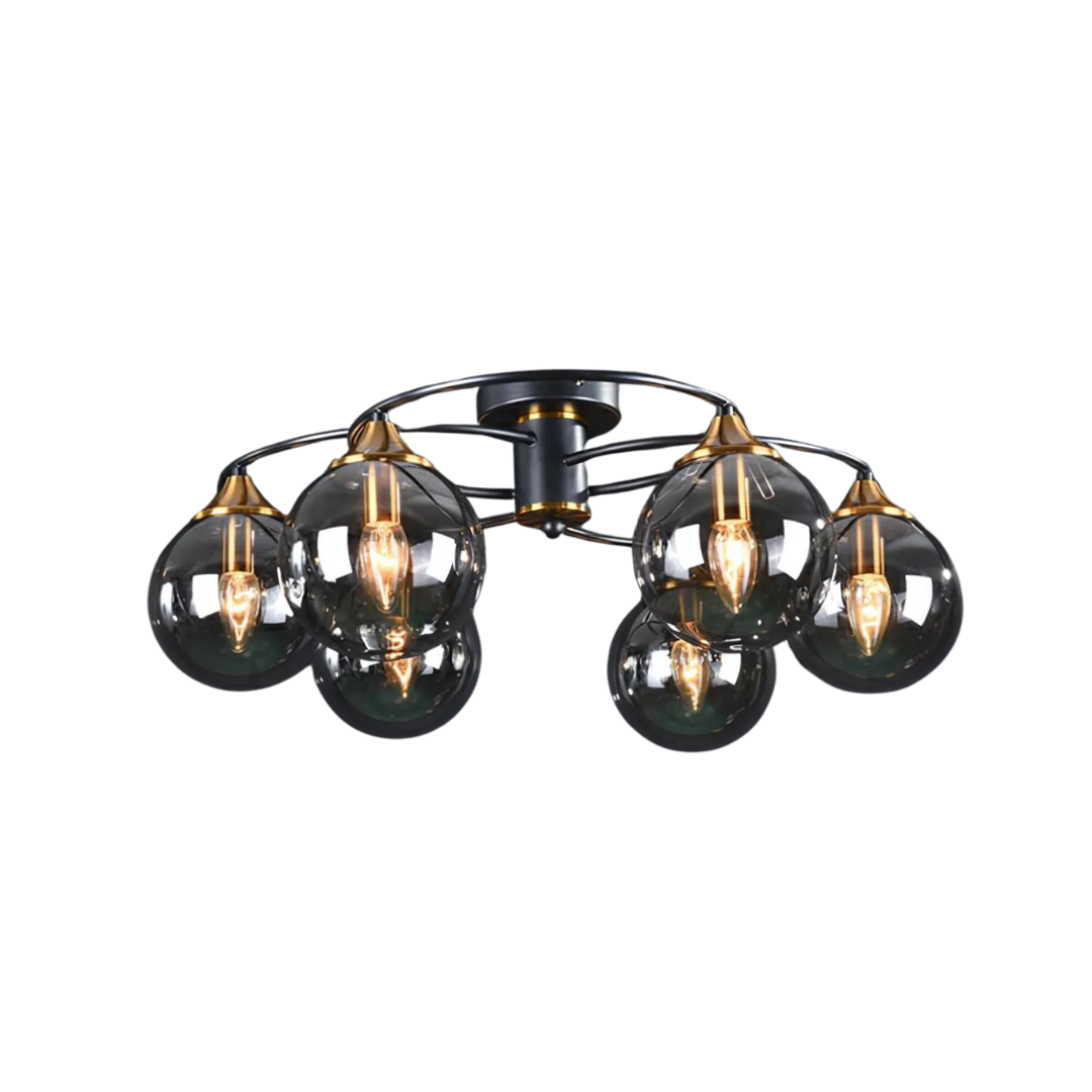 Round LED Ceiling Light in Smoke Grey and Warm Amber for Home and Office
