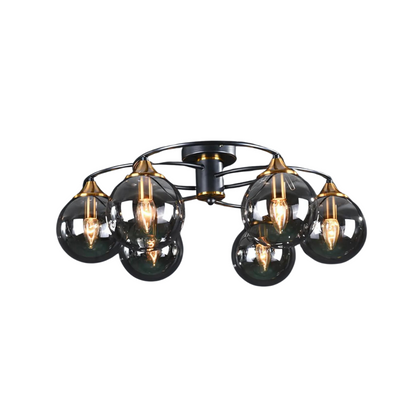 Round LED Ceiling Light in Smoke Grey and Warm Amber for Home and Office