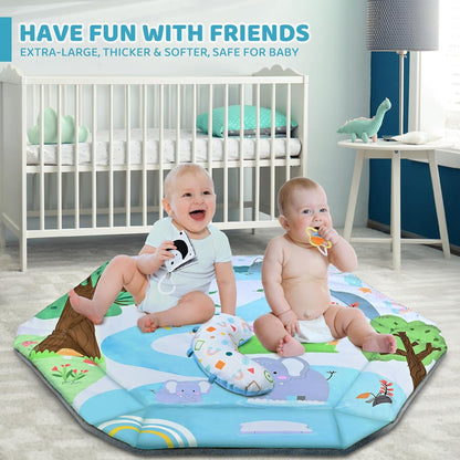 8-in-1 Baby Play Mat and Ball Pit with Toys for Tummy Time