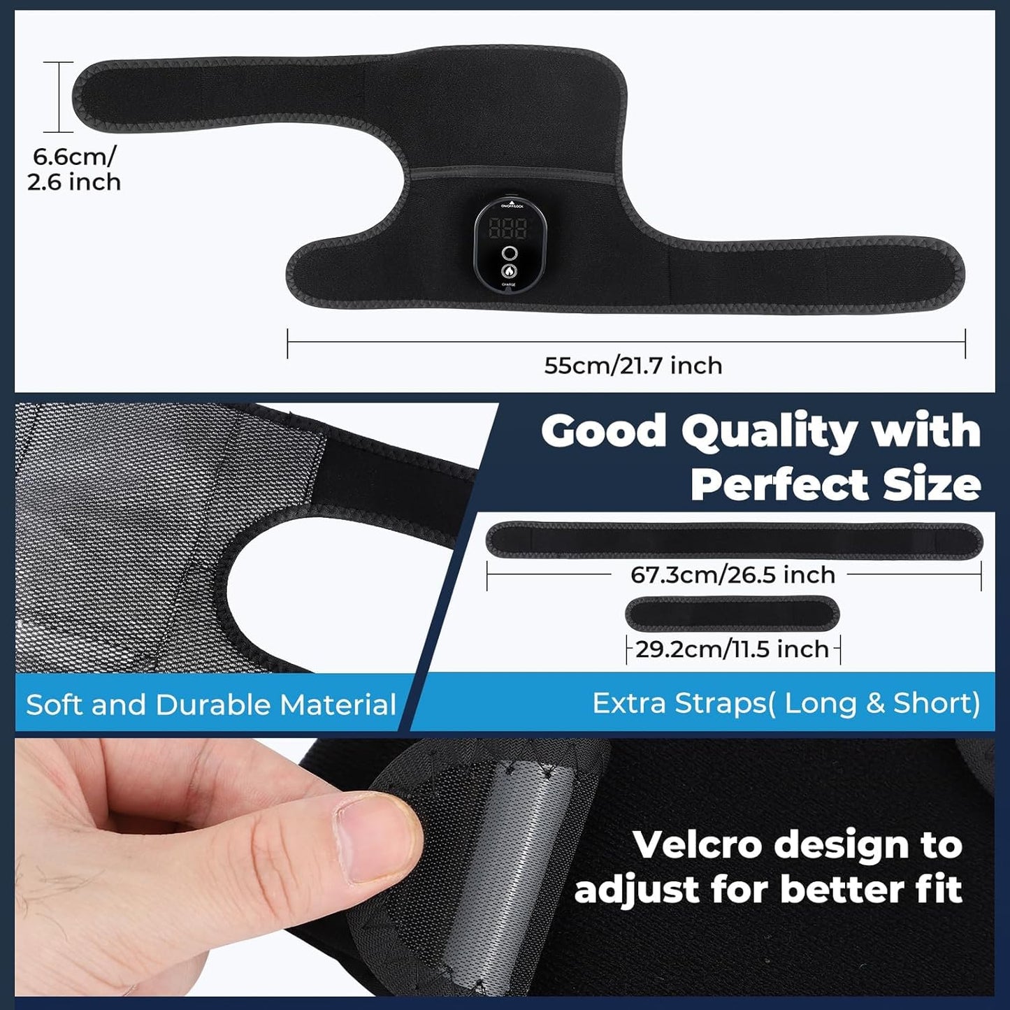 Knee Heat Therapy Wrap Wireless Rechargeable