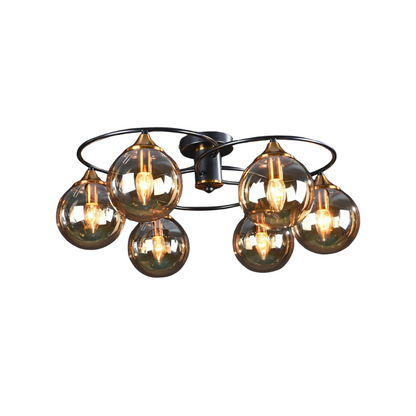 Round LED Ceiling Light in Smoke Grey and Warm Amber for Home and Office