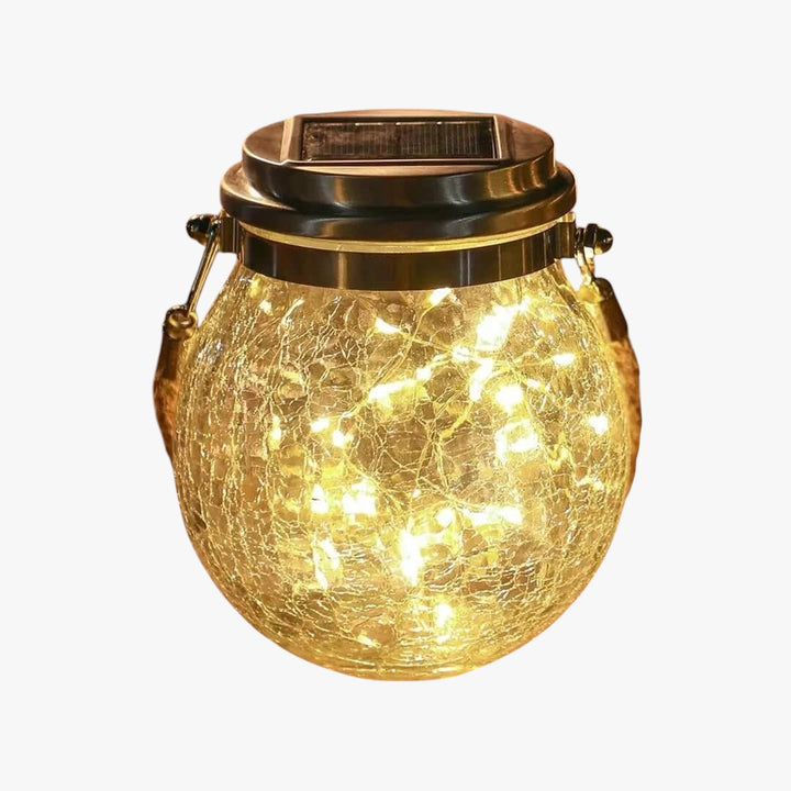 Solar Glass Jar Light with Warm LED Light