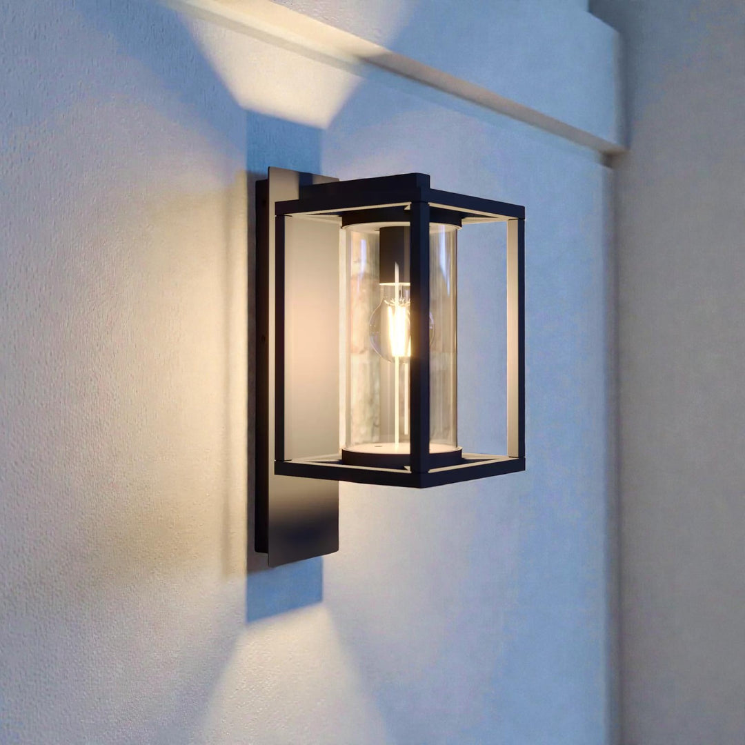Modern Aluminium Outdoor Wall Light with Glass Panel