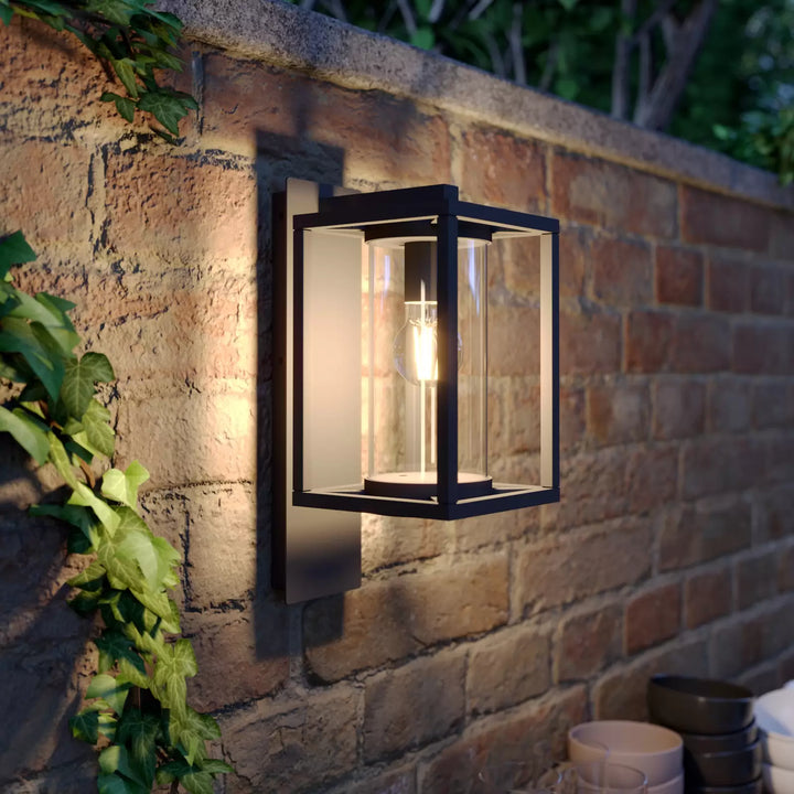 Modern Aluminium Outdoor Wall Light with Glass Panel