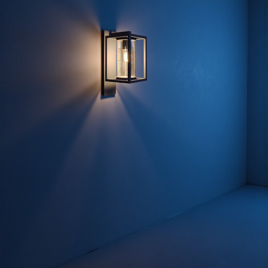 Modern Aluminium Outdoor Wall Light with Glass Panel