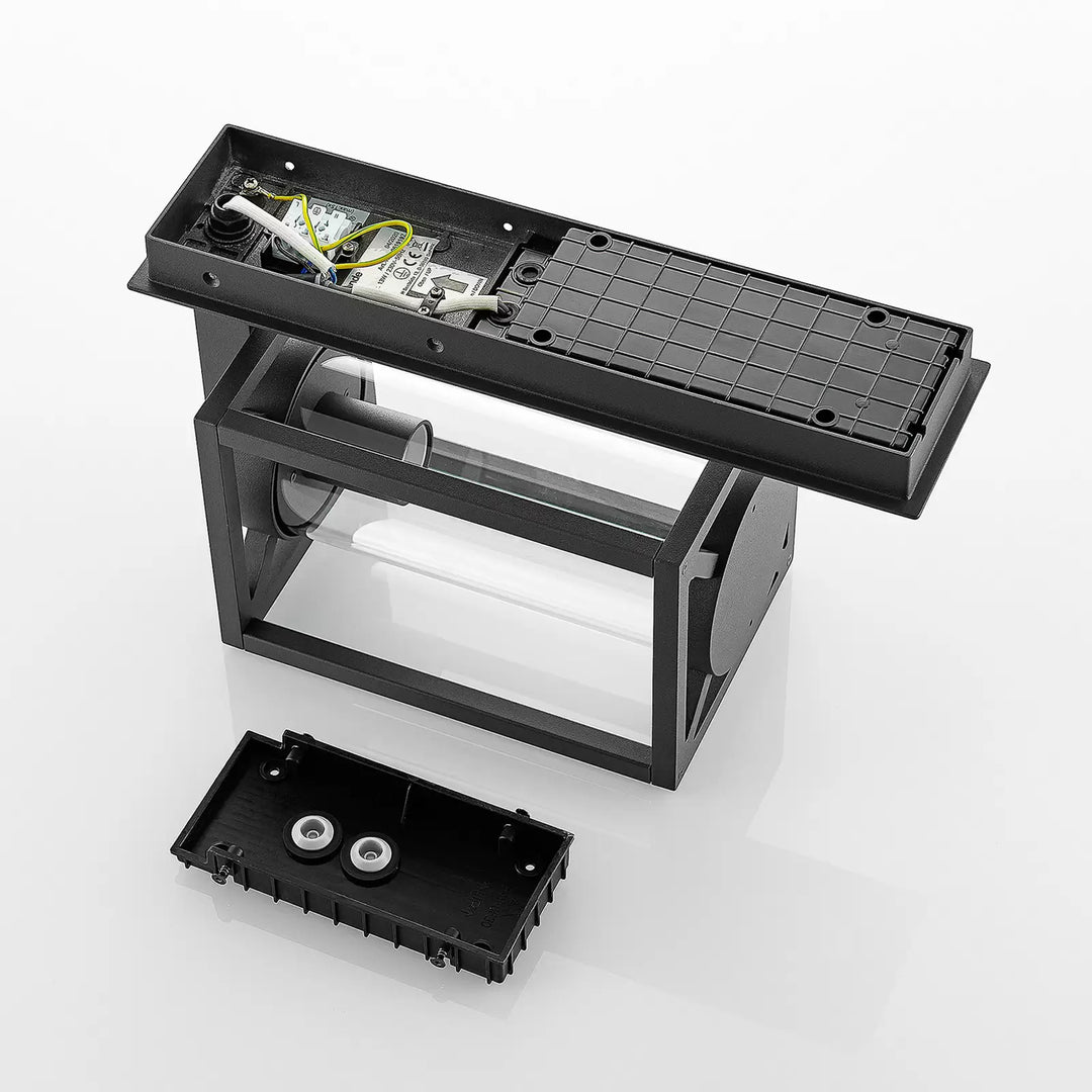 Modern Aluminium Outdoor Wall Light with Glass Panel