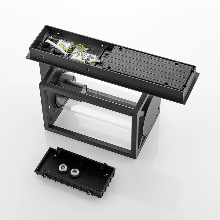 Modern Aluminium Outdoor Wall Light with Glass Panel