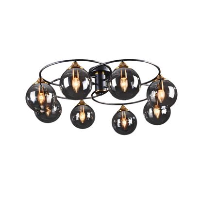 Round LED Ceiling Light in Smoke Grey and Warm Amber for Home and Office