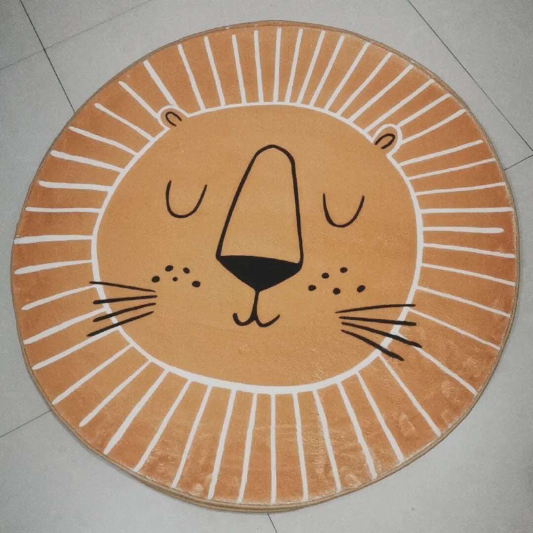 Round Lion Playmat Rug for Children