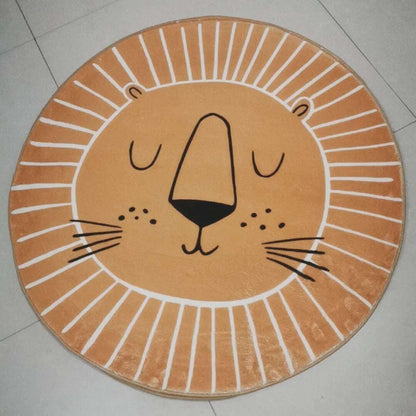 Round Lion Playmat Rug for Children