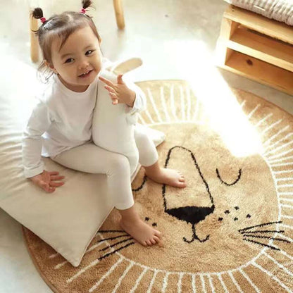Round Lion Playmat Rug for Children