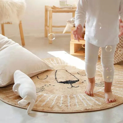 Round Lion Playmat Rug for Children