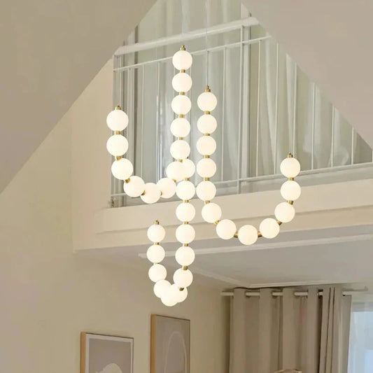Elegant White Chandelier for Living Room and Office Decor, Stylish Lighting