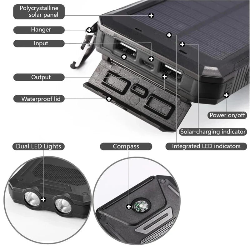Solar Power Bank Mobile Phone Charger