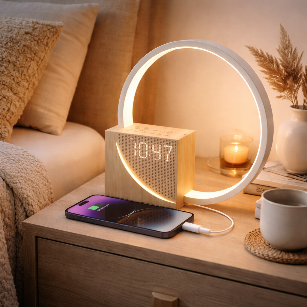 Sunrise Alarm Clock with Circular Light and Phone Charging