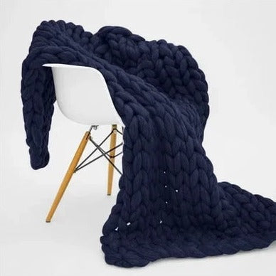 Knitted Merino Wool Blanket Throw