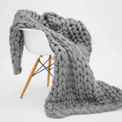 Knitted Merino Wool Blanket Throw