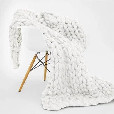 Knitted Merino Wool Blanket Throw