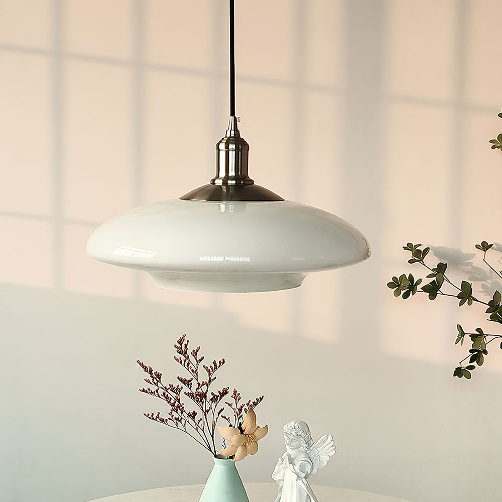 Modern White Glass Pendant Light for Home and Office Decor