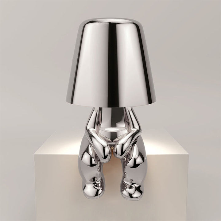 Figurine Table Lamp with Metallic Finish for Interior Decor