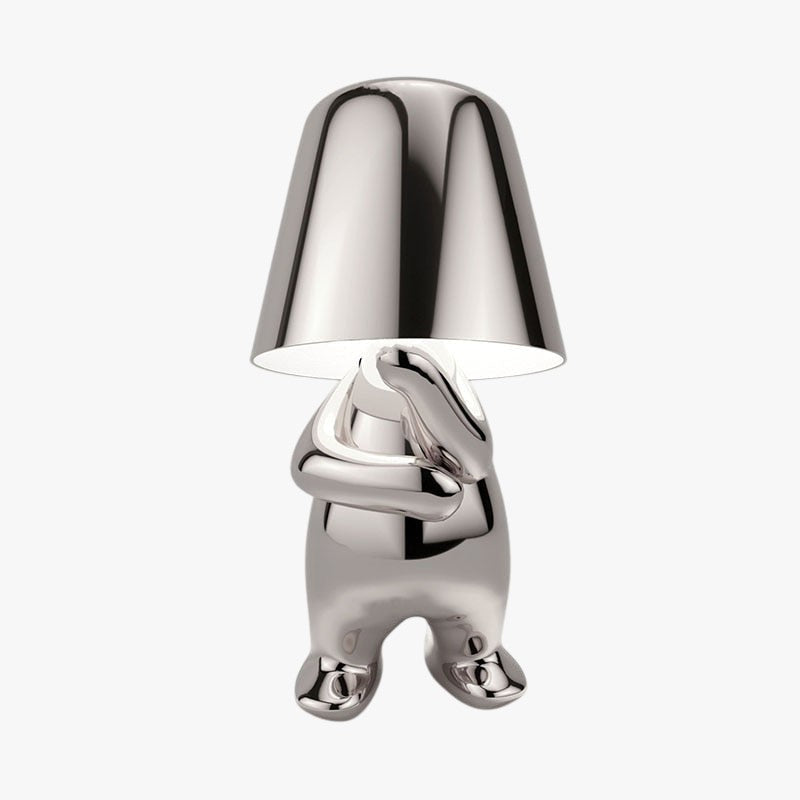 Figurine Table Lamp with Metallic Finish for Interior Decor