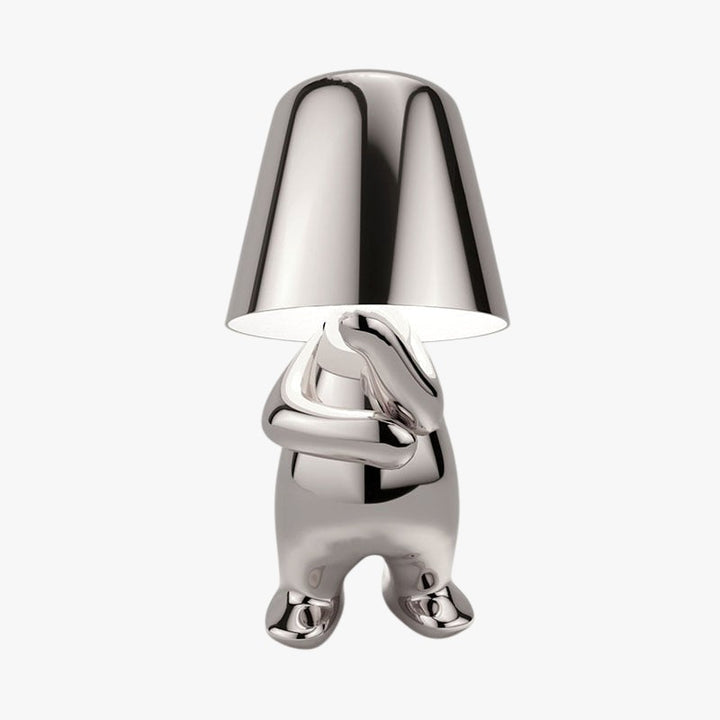 Figurine Table Lamp with Metallic Finish for Interior Decor