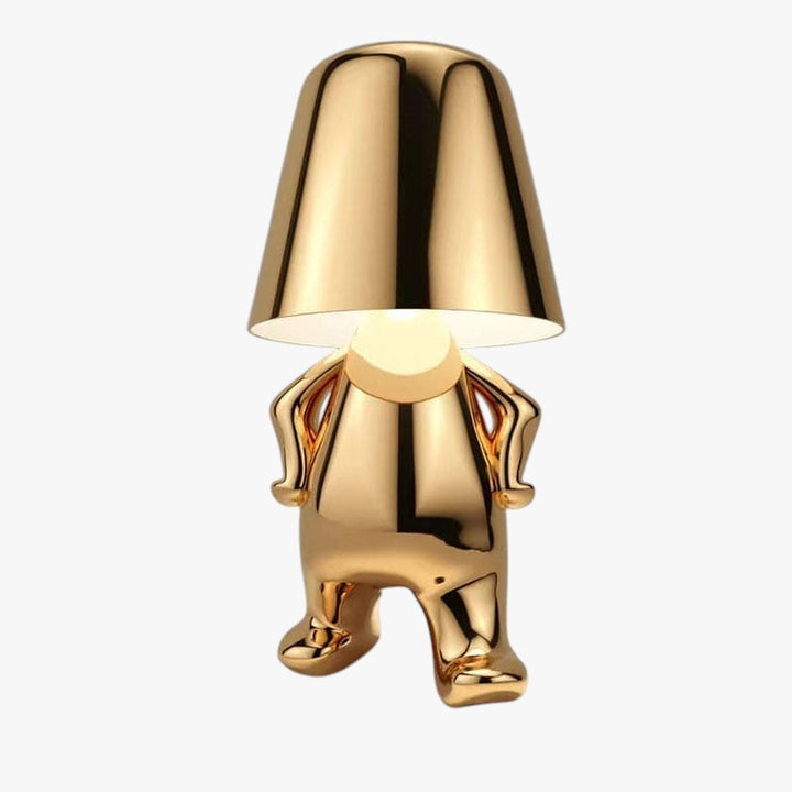 Figurine Table Lamp with Metallic Finish for Interior Decor