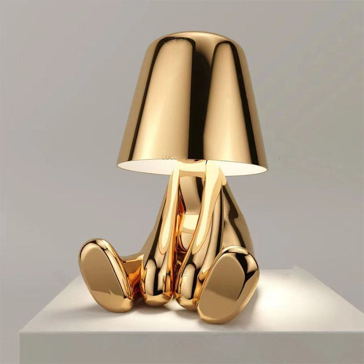 Figurine Table Lamp with Metallic Finish for Interior Decor