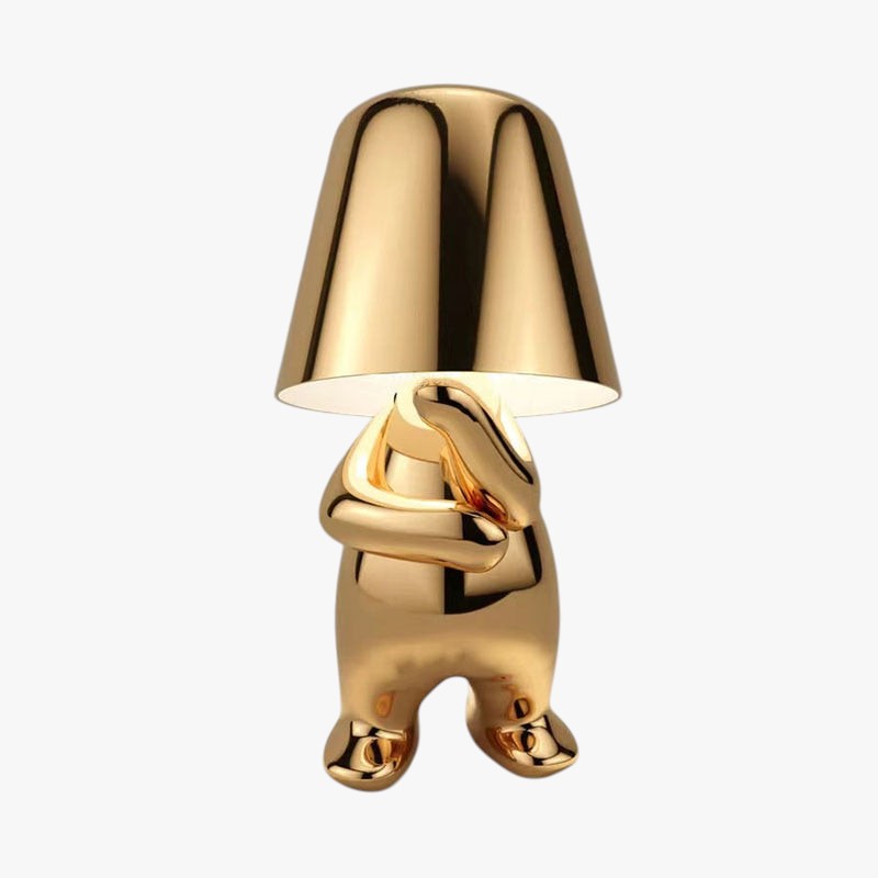Figurine Table Lamp with Metallic Finish for Interior Decor