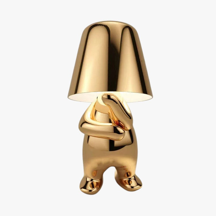 Figurine Table Lamp with Metallic Finish for Interior Decor