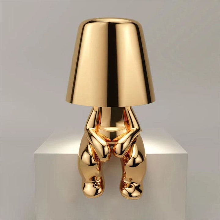 Figurine Table Lamp with Metallic Finish for Interior Decor