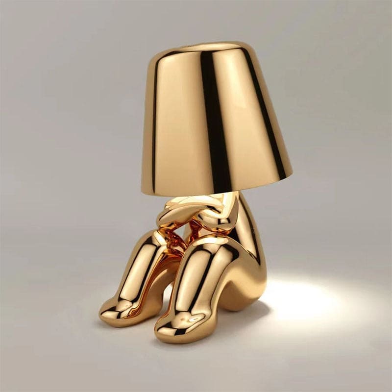 Figurine Table Lamp with Metallic Finish for Interior Decor