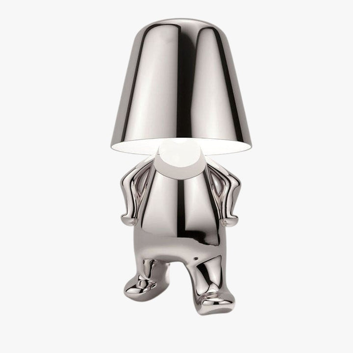 Figurine Table Lamp with Metallic Finish for Interior Decor