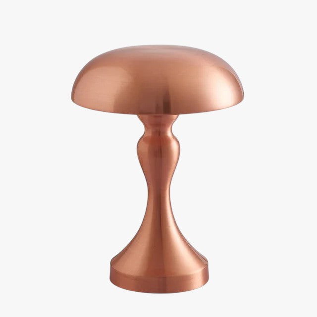 Gold Mushroom Table Lamp with Metal Base for Interior Decor