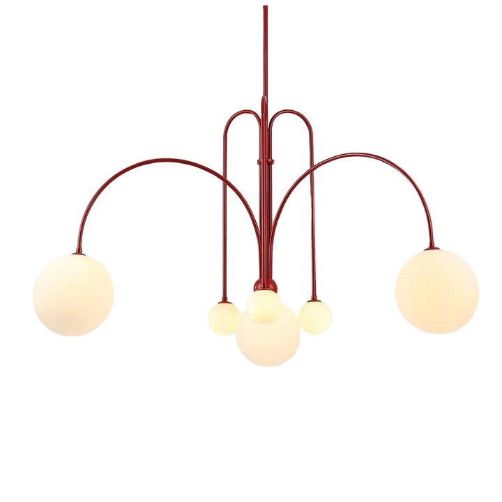 Multi-Globe Pendant Light with Curved Arms for Interior Use