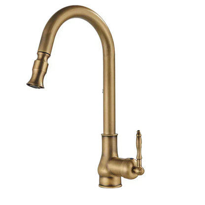 Kitchen Faucet Swivel Spout Antique Brass