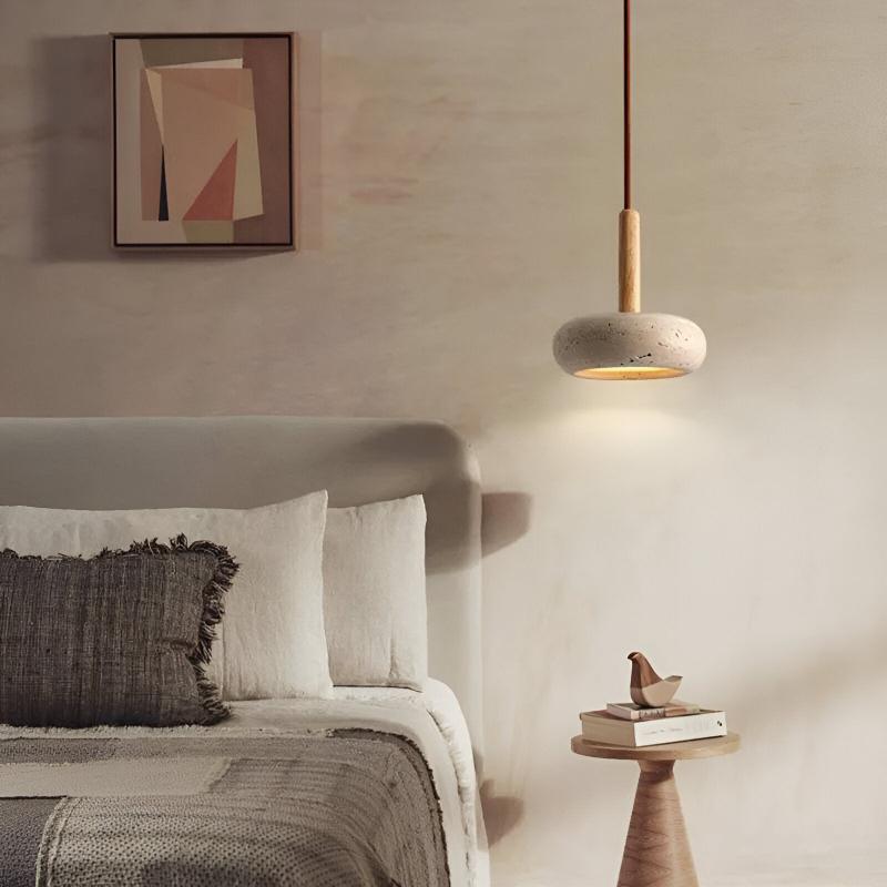 Natural Wood Pendant Light with Energy-Saving LED for Home & Office