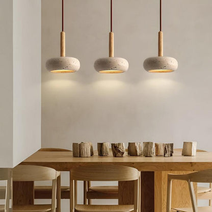 Natural Wood Pendant Light with Energy-Saving LED for Home & Office