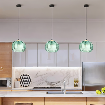 Glass Pendant Light Fixture | Retro Modern Leaf Design for Cozy Spaces