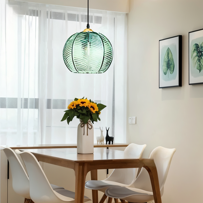 Glass Pendant Light Fixture | Retro Modern Leaf Design for Cozy Spaces