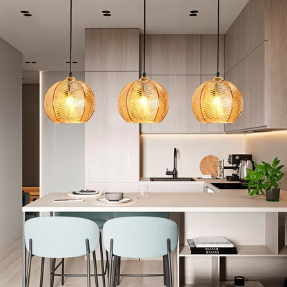 Glass Pendant Light Fixture | Retro Modern Leaf Design for Cozy Spaces