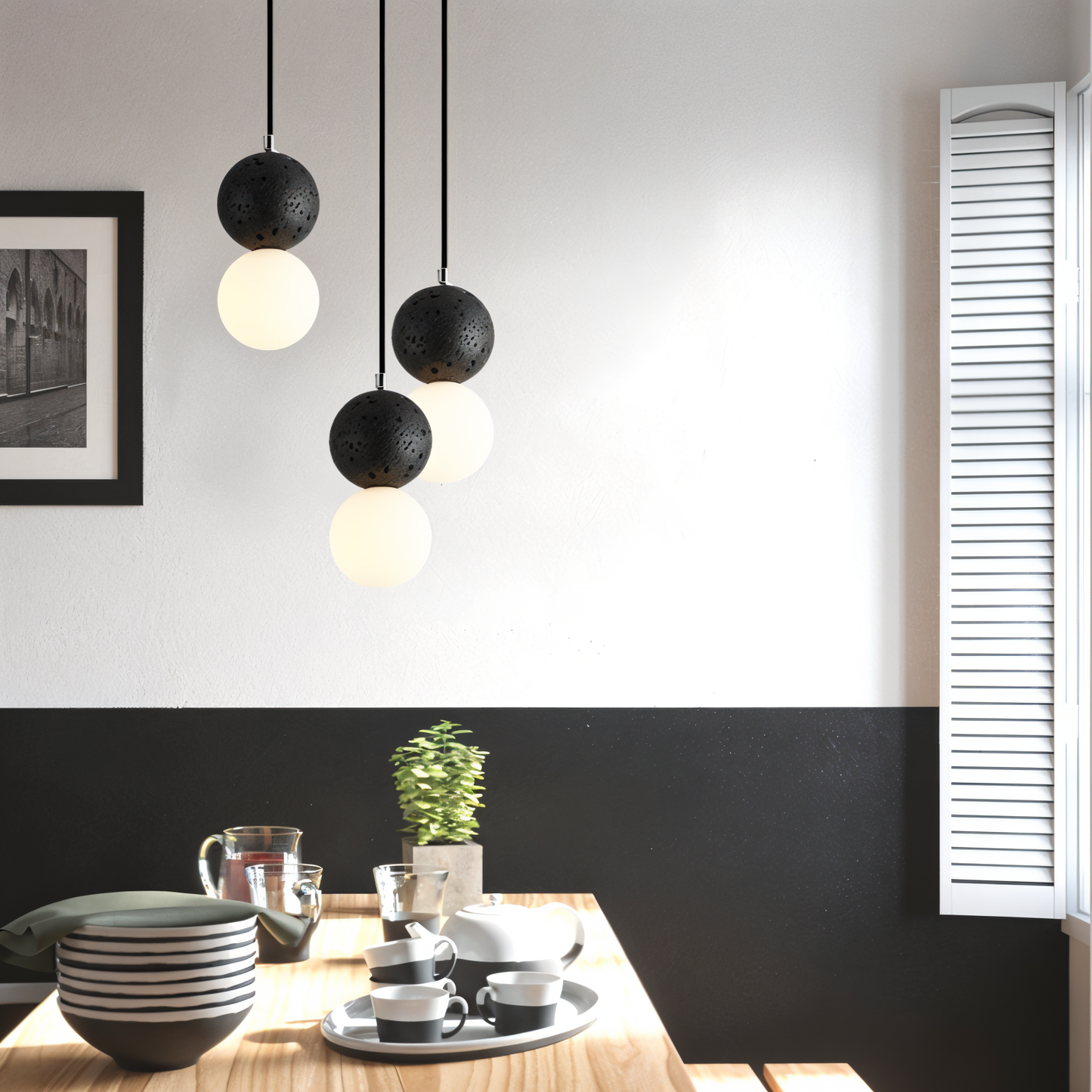 Double Sphere Pendant Light - Elegant Modern Lighting for Home & Office