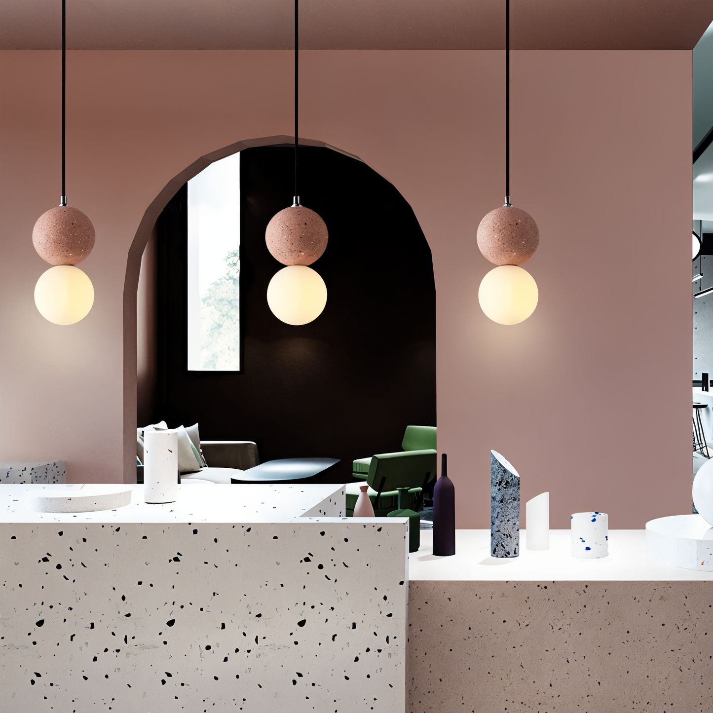 Double Sphere Pendant Light - Elegant Modern Lighting for Home & Office