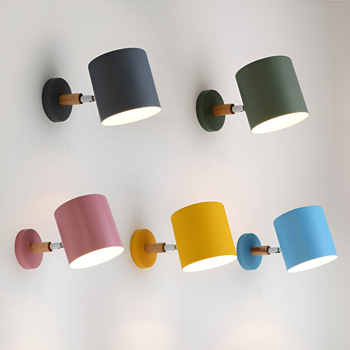 Pastel Nordic Wall Lamp with Fabric Shade