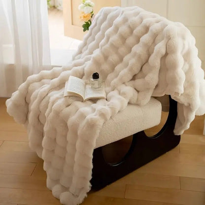 Faux Fur Wave Throw Blanket