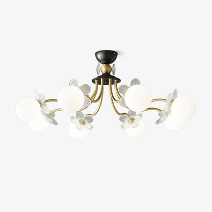 Flower Glass Chandelier for Elegant Home Decor and Office Lighting