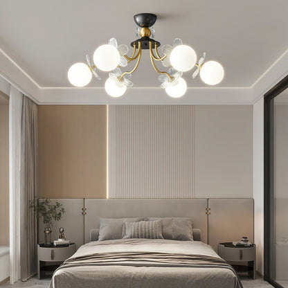 Flower Glass Chandelier for Elegant Home Decor and Office Lighting