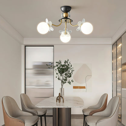 Flower Glass Chandelier for Elegant Home Decor and Office Lighting