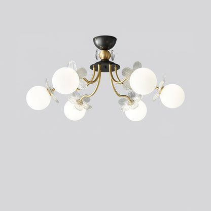 Flower Glass Chandelier for Elegant Home Decor and Office Lighting